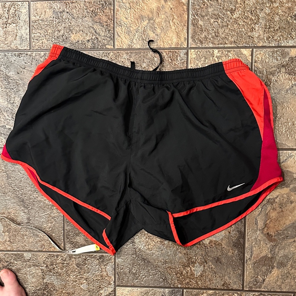 Nike Black and Red Athletic Shorts